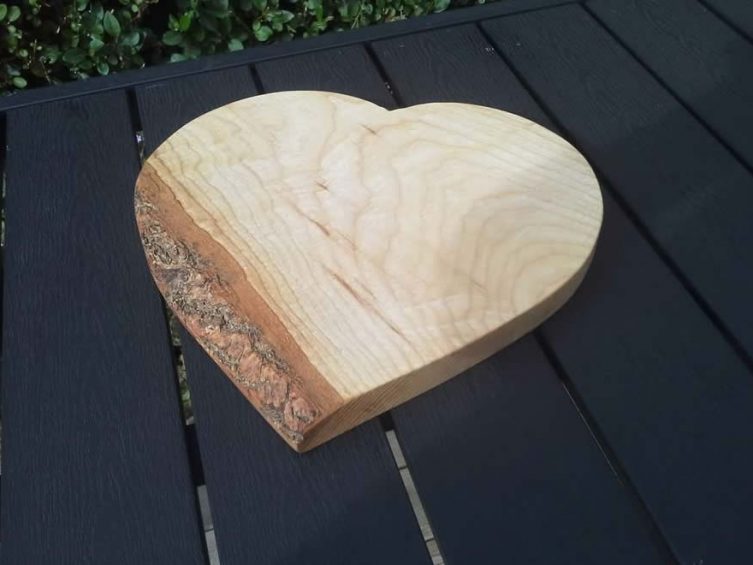 Heart Shaped Cheese / Breadboard. Ash