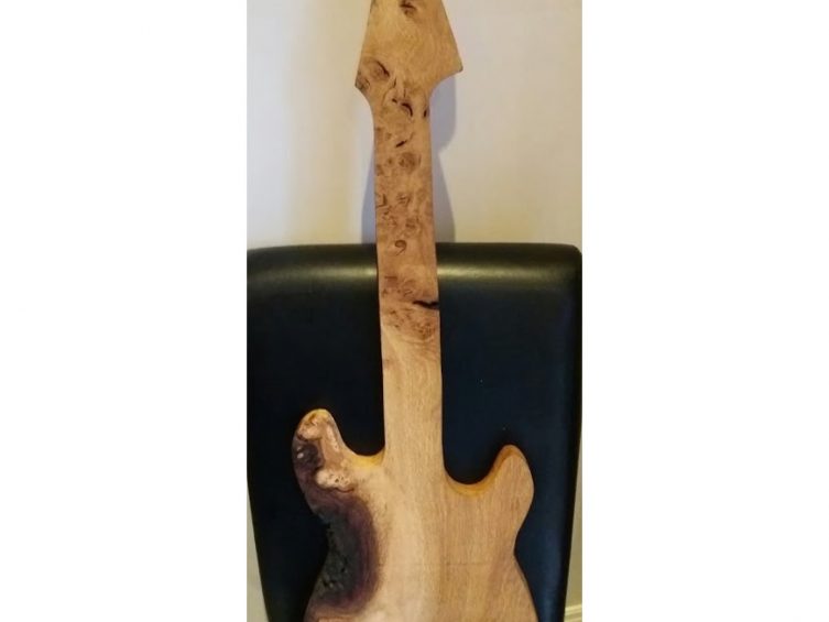 Full Length Stratocaster Guitar Food Presentation Board. Oak