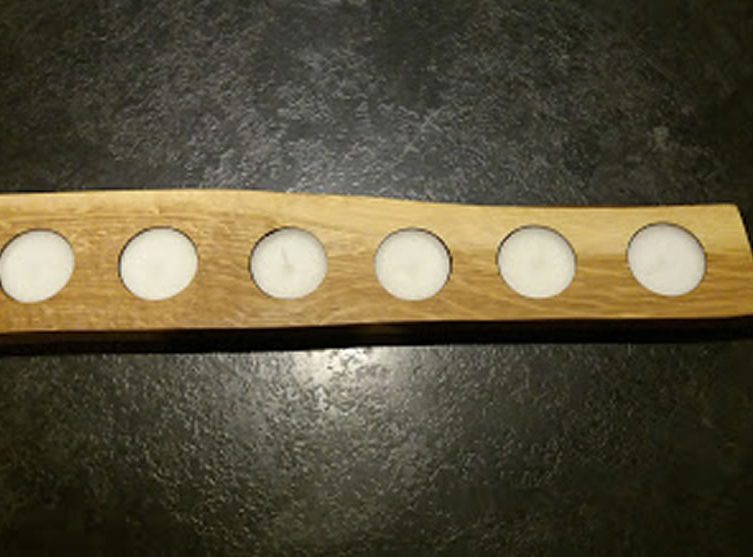 Solid Oak Candle / Egg Holder X6 Tea Lights