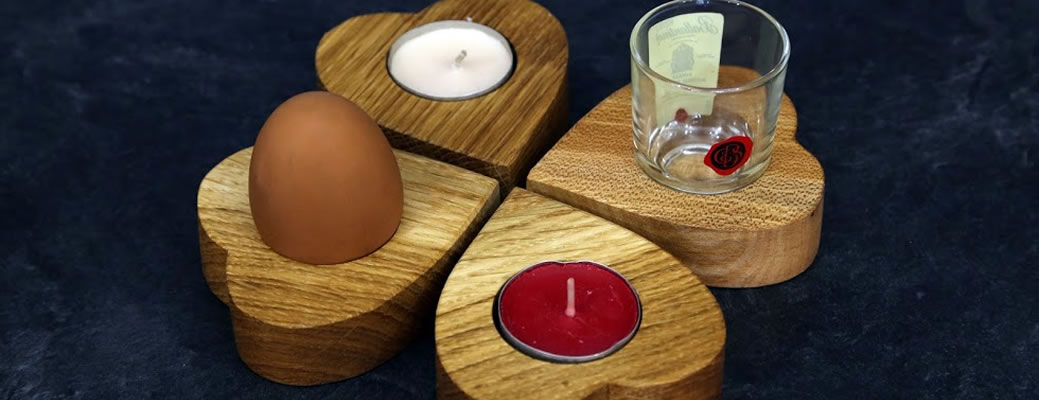 wooden candle holders