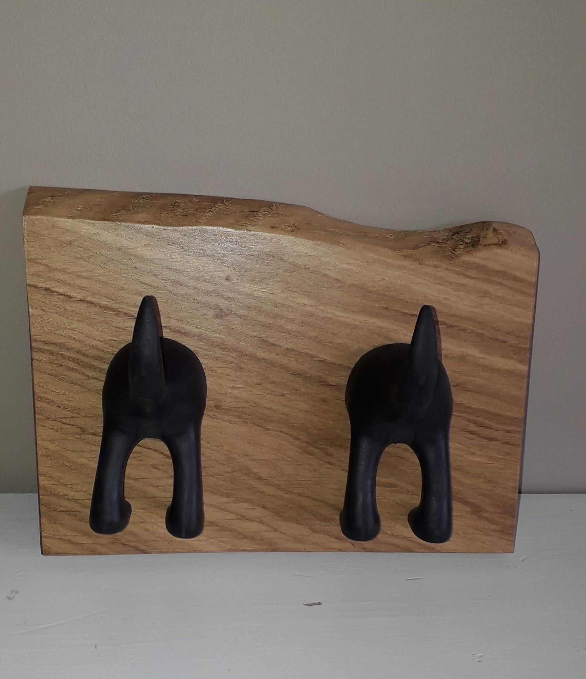 Dog Lead Holder Double Wild Wood Gifts Handmade Oak & Hardwood Gifts
